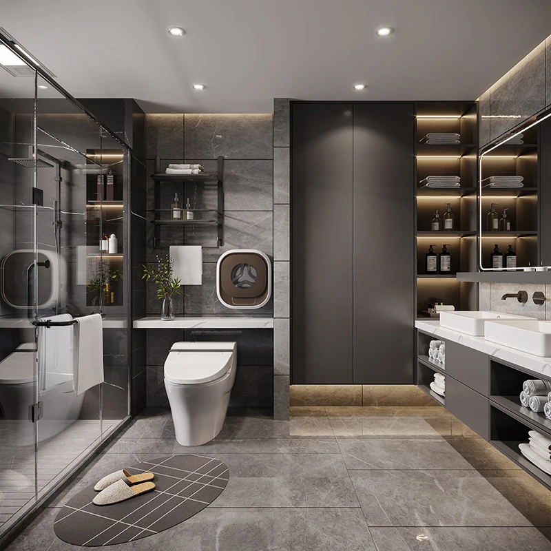 Contemporary Bathroom Tall Cabinet